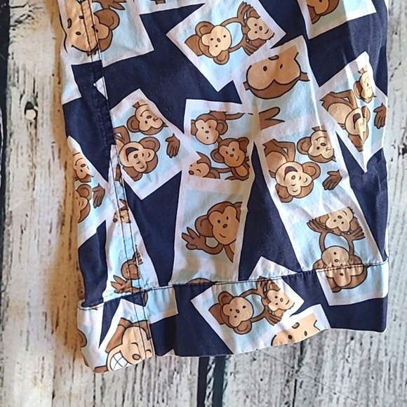 Vintage Y2K Aeropostale Cotton Low Rise Monkey Print Pajama Pants Womens Sz M - Picture 8 of 17